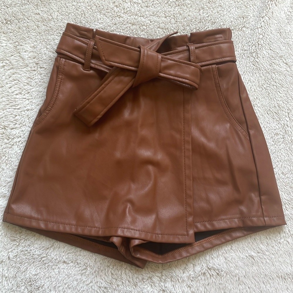 Pleather skort
